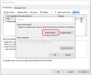 Outlook - Export rules