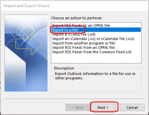 Outlook - Export to a file