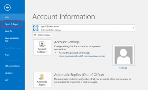 Outlook - Open and Export